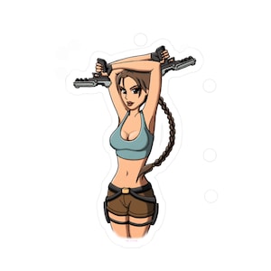 Lara Croft Tomb Raider Vinyl Sticker UV, Water and Scratch Resistant