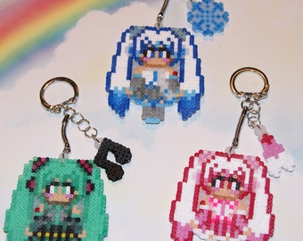 Virtual Idol Keychains with Charm Sakura Snow