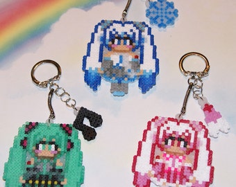 Hatsune Miku Keychains with Charm, Sakura Miku, Snow Miku