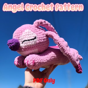 Angel Pink Stitch Crochet Pattern Amigurumi Lilo Stuffed Animal Plushie No felt No paint
