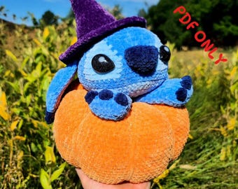 Pumpkin Blue Alien Witch Amigurumi Crochet Pattern Decor Halloween