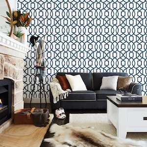 Navy Blue Links NU Wallpaper NU1648 Peel and Stick Wallpaper