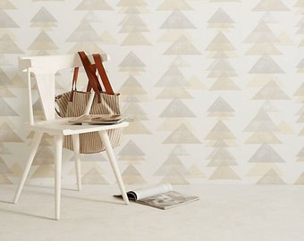 York Wallcoverings Contemporary Triangle Designer Boho Wallpaper White Tan Gray DW2340