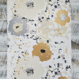 York Wallcoverings Spontaneity Floral Metallic Gold Schwarz Silber Creme Tapete CE4011