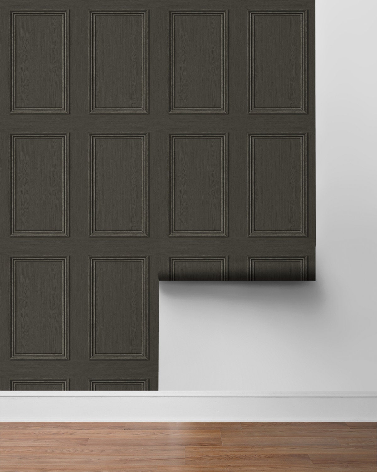 Stacy Garcia Home Wood Panel Charcoal Peel and Stick Wallpaper SG11810