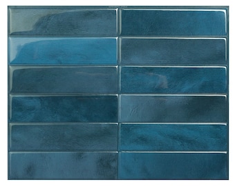 Maroko Agadir Modern Stack Blue Peel and Stick Tile Backsplash SM1228G