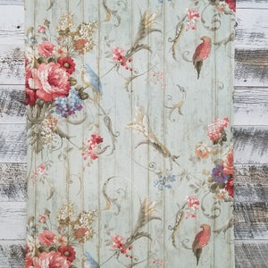 Bird Rose French Cottage Floral Victorian Vintage Wallpaper HA1326