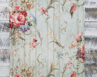 Bird Rose French Cottage Floral Victorian Vintage Wallpaper HA1326