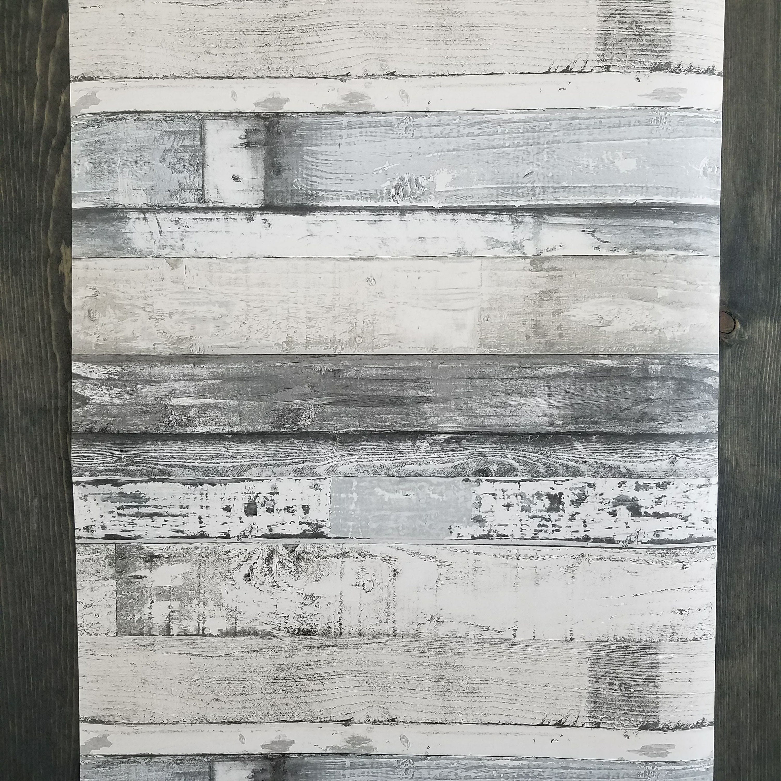Moderne Graue Holzkohle Verwitterte Beachwood Rustikale Holzbrett Tapete RH37554