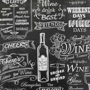 Norwall Black and White Chalkboard Wine Wallpaper Modern Contemporary CK36631