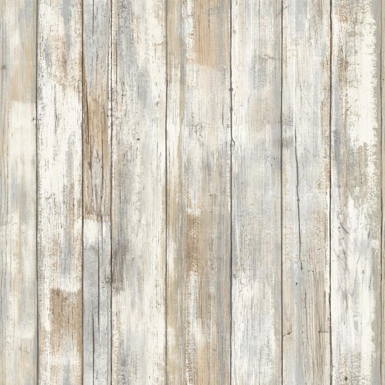 Distressed Wood Peel and Stick Wallpaper Gray Brown White 3D Realistic Reclaimed Barnwood RMK9050WP image 9