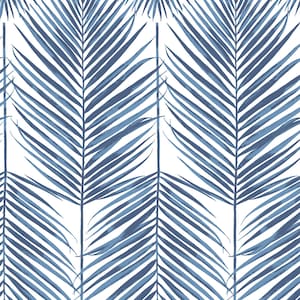 Wandbild Paradies Palmenblatt Schälen und aufkleben Blau-Weiße Tapete NW33002