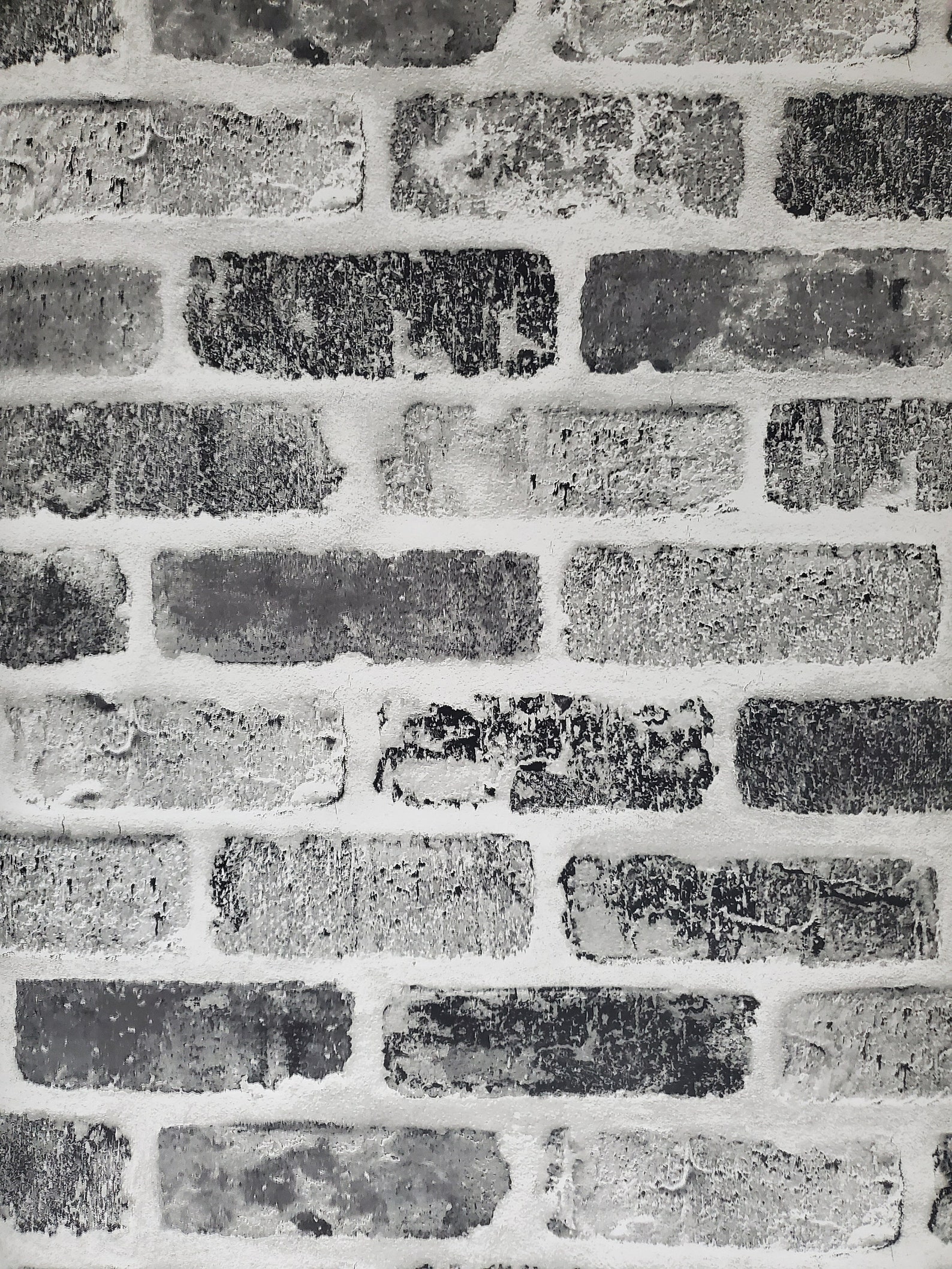 NextWall Peel and Stick Gray Washed Rustic Brick Wallpaper Etsy