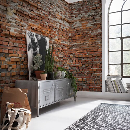 Brewster Home Fashions XXL4025 Komar Bricklane Wall Mural Red Etsy