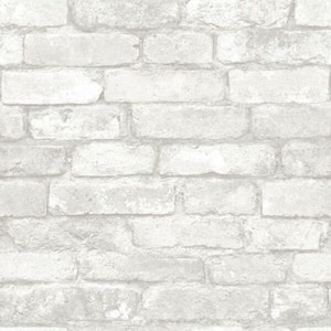 Gray Brick Peel and Stick Modern Farmhouse Wallpaper NU1653 image 3