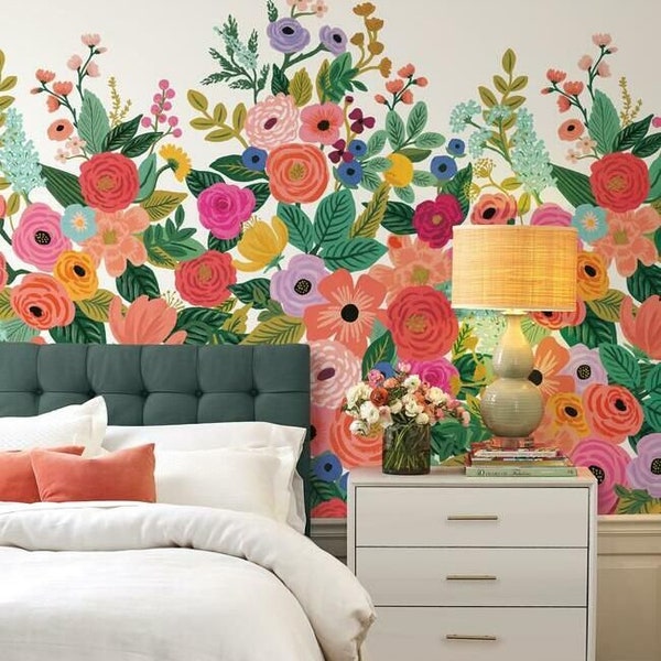 York Rifle Paper Co Garden Party Floral Farmhouse Wallpaper Mural RI5190M