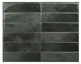 Morocco Zaida Modern Stack Black Peel and Stick Tile Backsplash SM1229G Smart Tiles