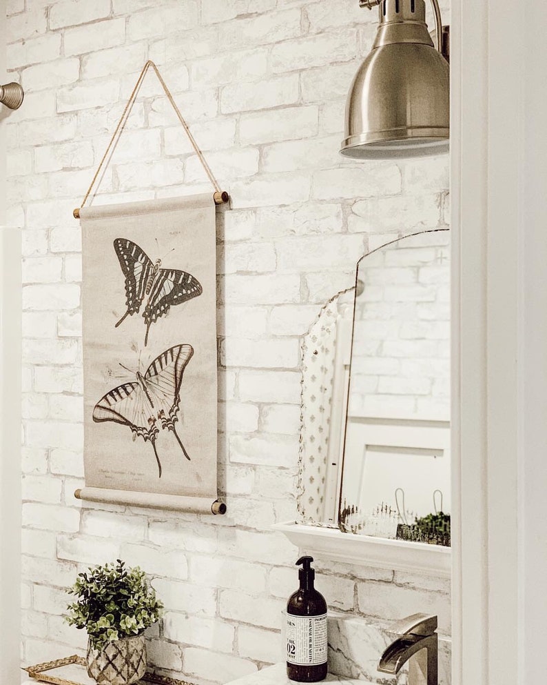 Loft White Texture Brick Peel and Stick Modern Industrial Farmhouse Wallpaper NU2218