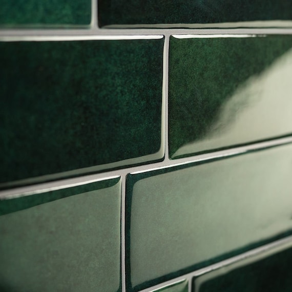 Smart Tiles Metro Fiona Green Subway Peel and Stick Tile Backsplash SM1183  