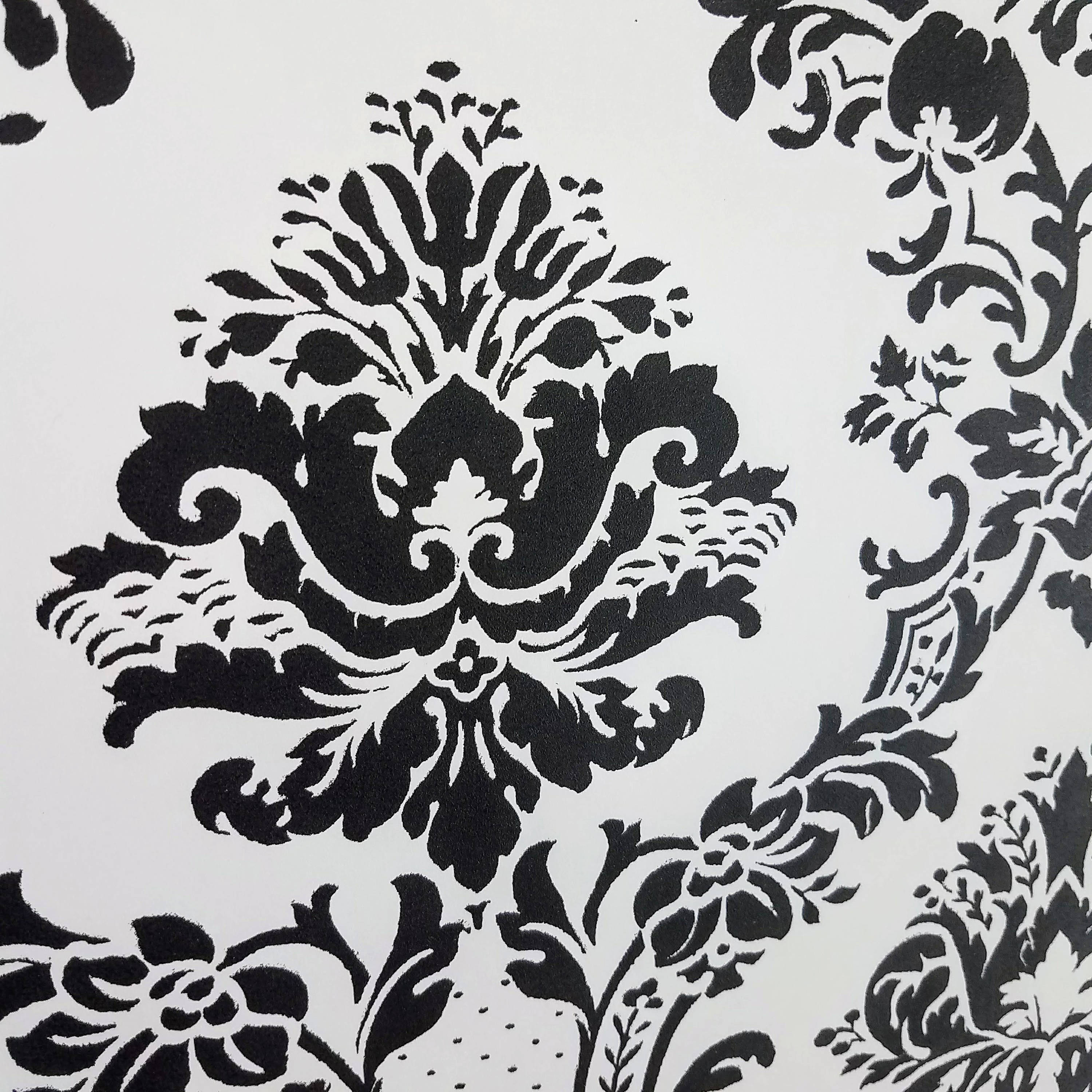 Modern Victorian Damask in Black and White Wallpaper BK32013 - Etsy