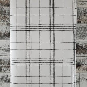 York Farmhouse Plaid Black and White Wallpaper Joanna Gaines FH4016 image 2