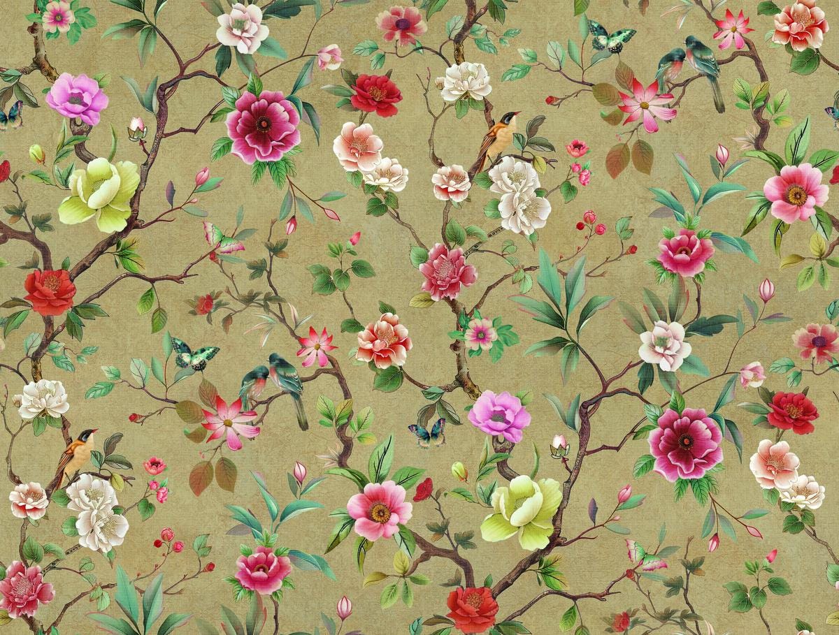 【Anthropologie】Kimora クラシックガーデン 壁紙 York Kimora's Garden Wallpaper - Etsy