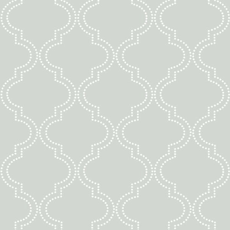 Gray Quatrefoil Modern Peel and Stick Arabesque Wallpaper Etsy