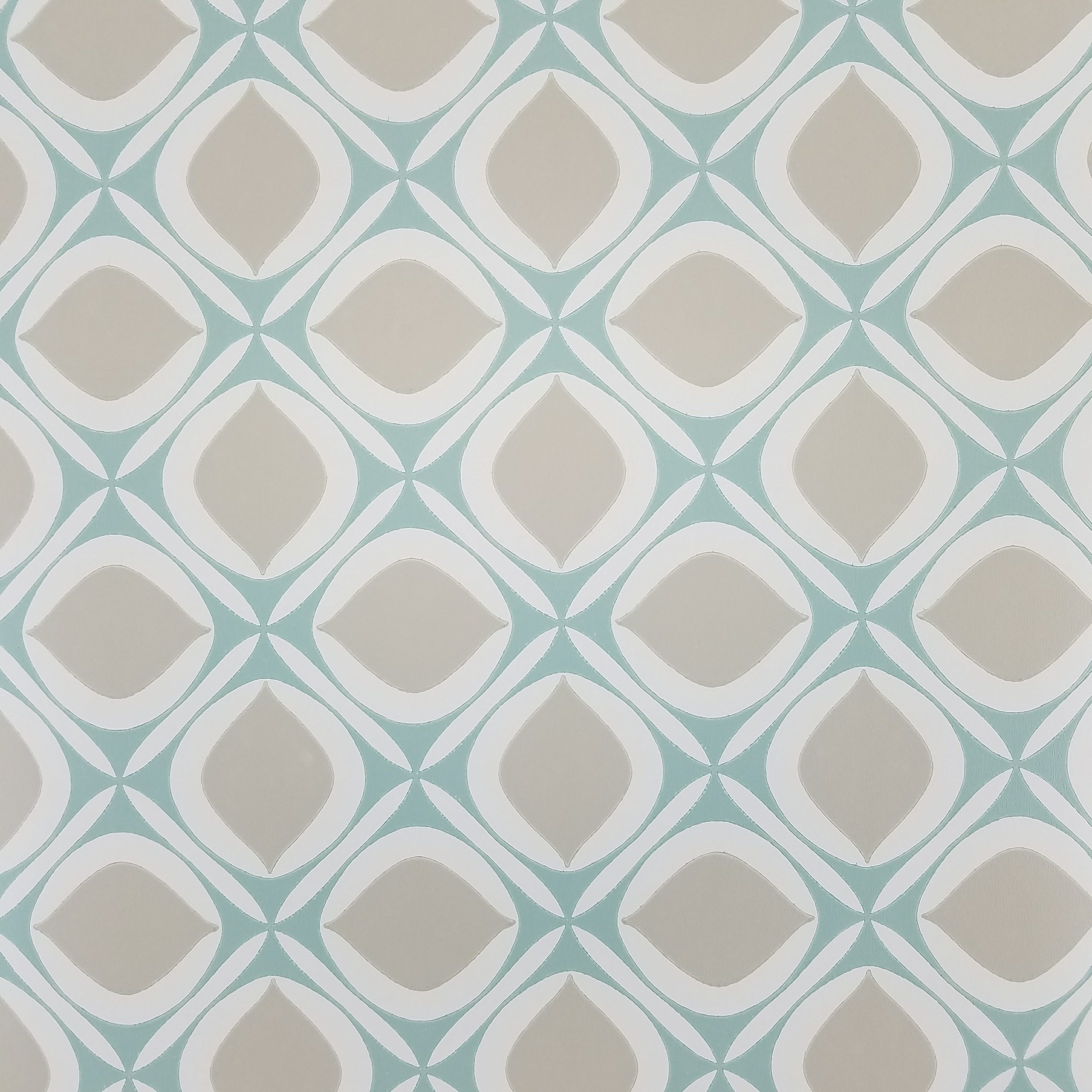 Foxy Retro Blue Geometric Ellipse York Wallpaper HS2085 - Etsy
