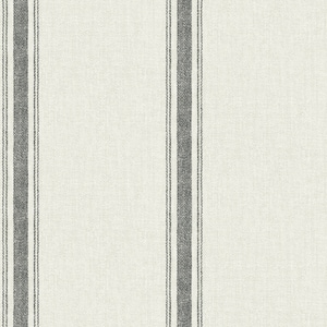 May include: White fabric with grey vertical stripes. The fabric has a subtle herringbone pattern.