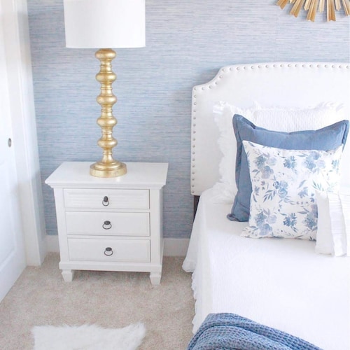 Ocean Cottage - Papier peint York imitation tissu traditionnel bleu côtier WB5504