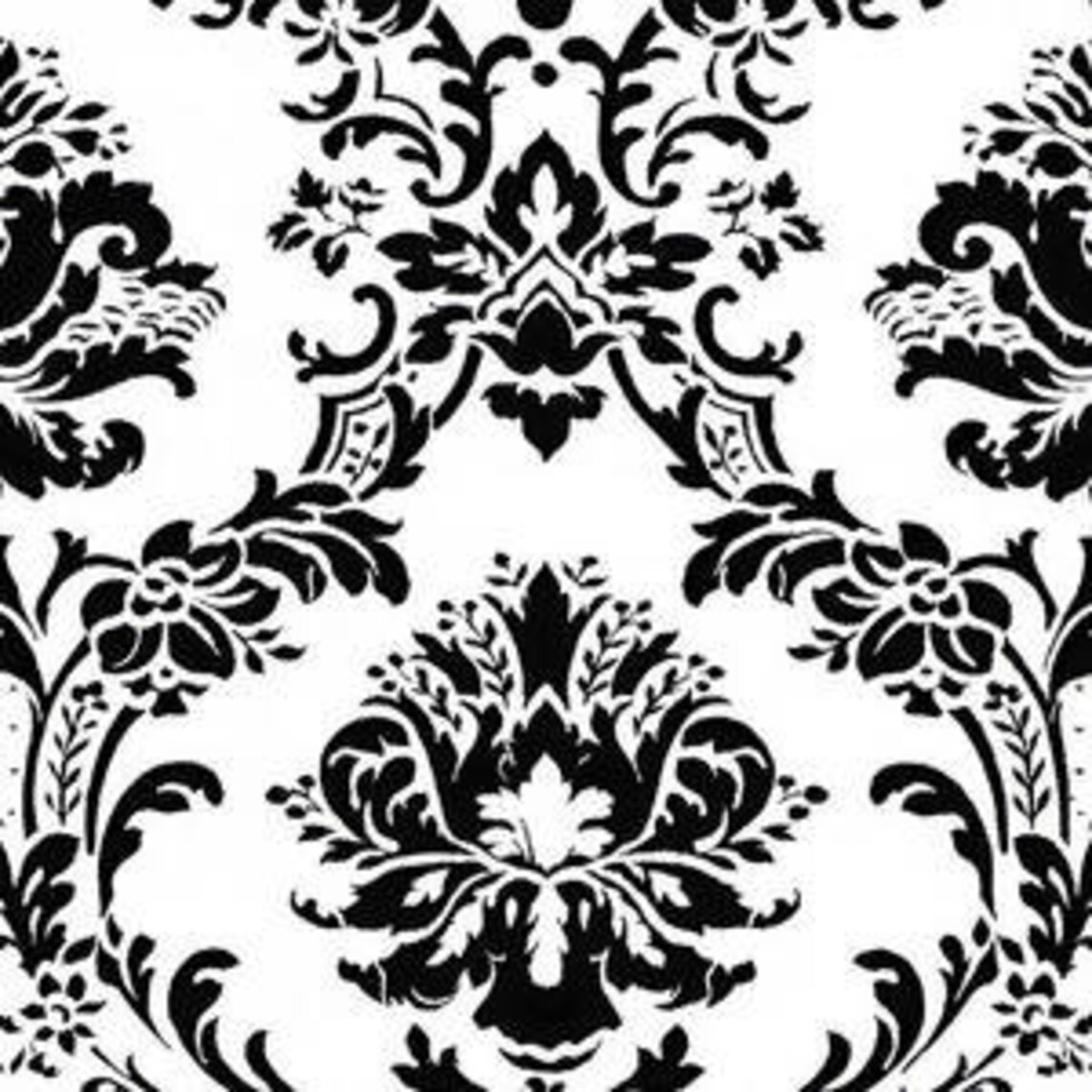 Modern Victorian Damask in Black and White Wallpaper BK32013 Etsy
