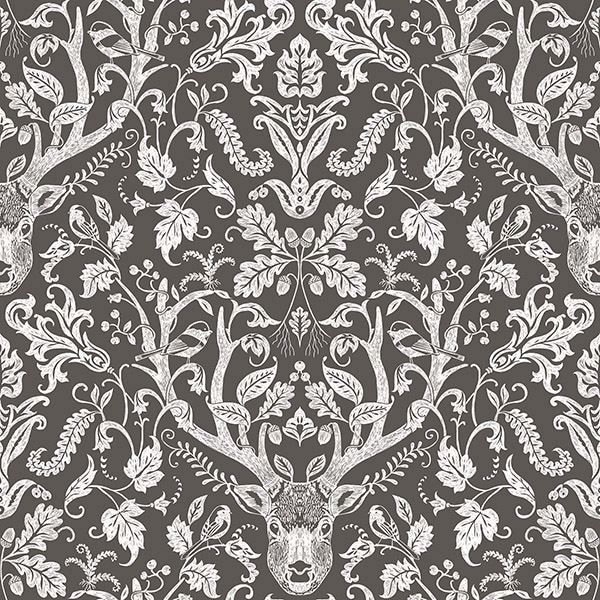 Kiwassa Antler Damask Wallpaper