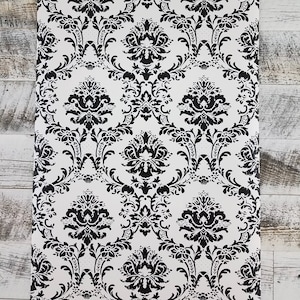 Papel de parede moderno vitoriano damasco em preto e branco BK32013