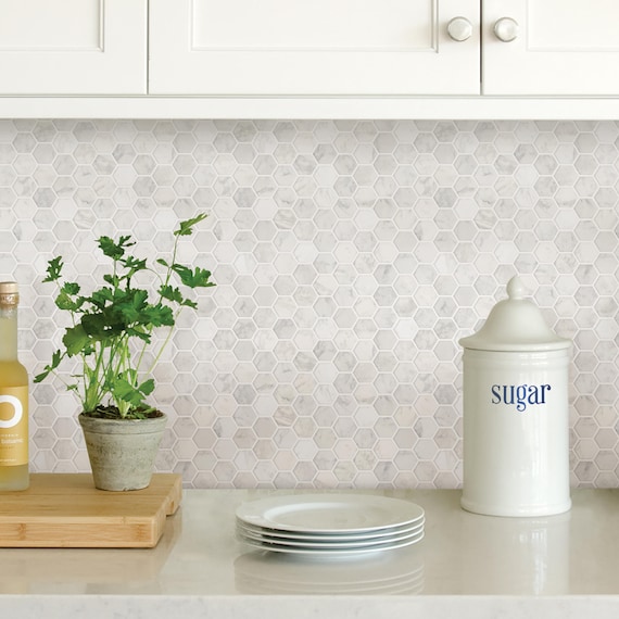 Wallpops Hexagon Marble Farmhouse L And Stick Backsplash Tile Nh2359 Wallpops Hexagon Marble Farmhouse L, Simple Farmhouse Backsplash Ideas