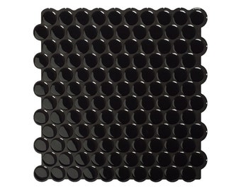 Smart Tile Black Penny Rounds Nora Peel and Stick Tile Backsplash SM1185