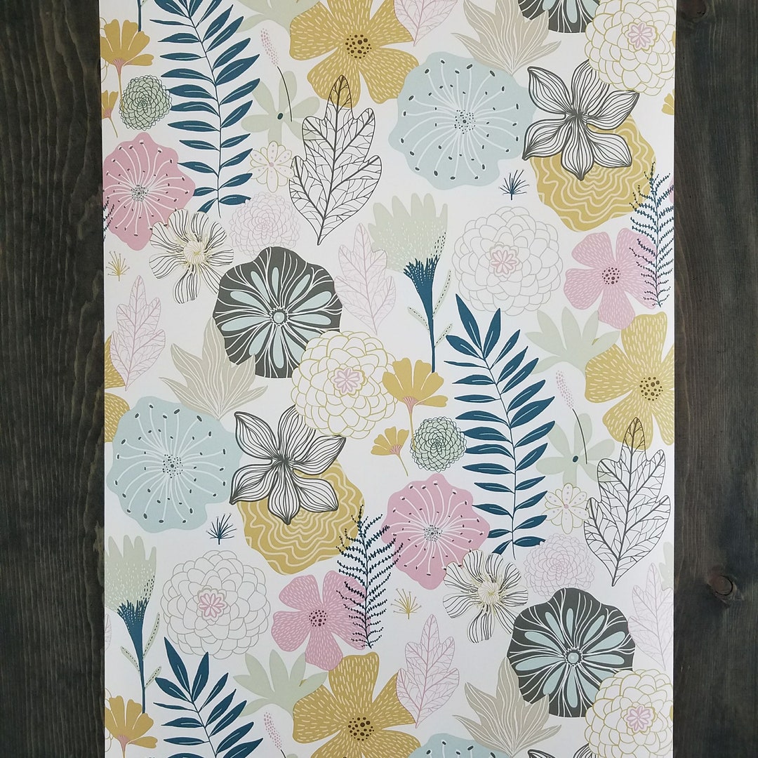 Roommates Perennial Blooms Floral Peel and Stick Modern Wallpaper