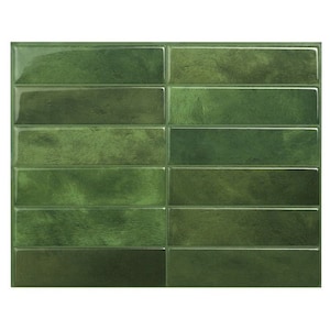 Morocco Sefrou Modern Stack Green Peel and Stick Tile Backsplash SM1231G