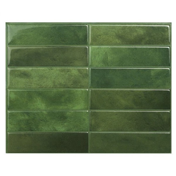 Maroko Sefrou Modern Stack Green Peel and Stick Tile Backsplash SM1231G