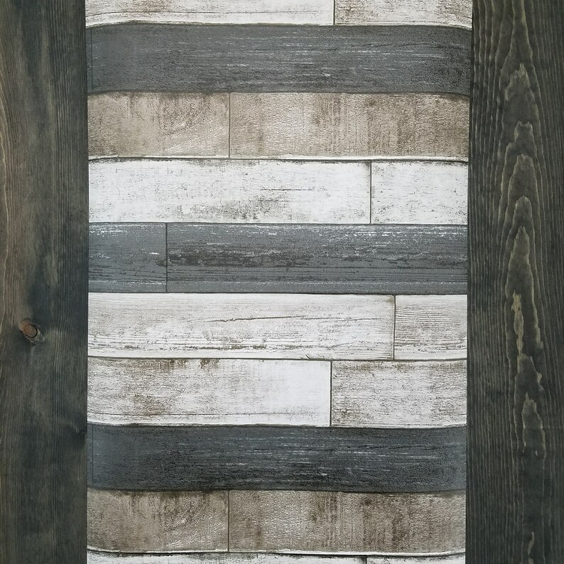 Dustin Gray Wood Planks Wallpaper Reclaimed Rustic Distressed | Etsy