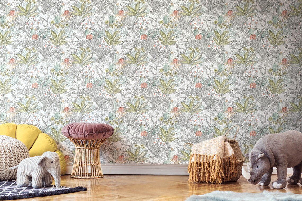 Flowering Desert Premium Peel and Stick Wallpaper PSW1213RL - Etsy