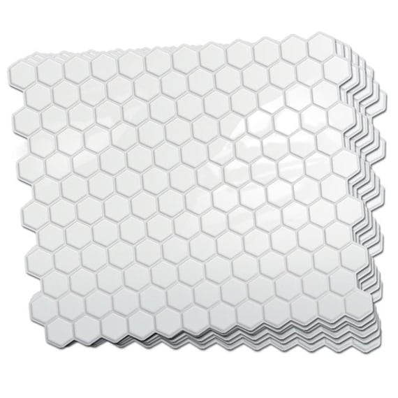 Smart Tiles Metro Blanco White Subway Peel and Stick Tile