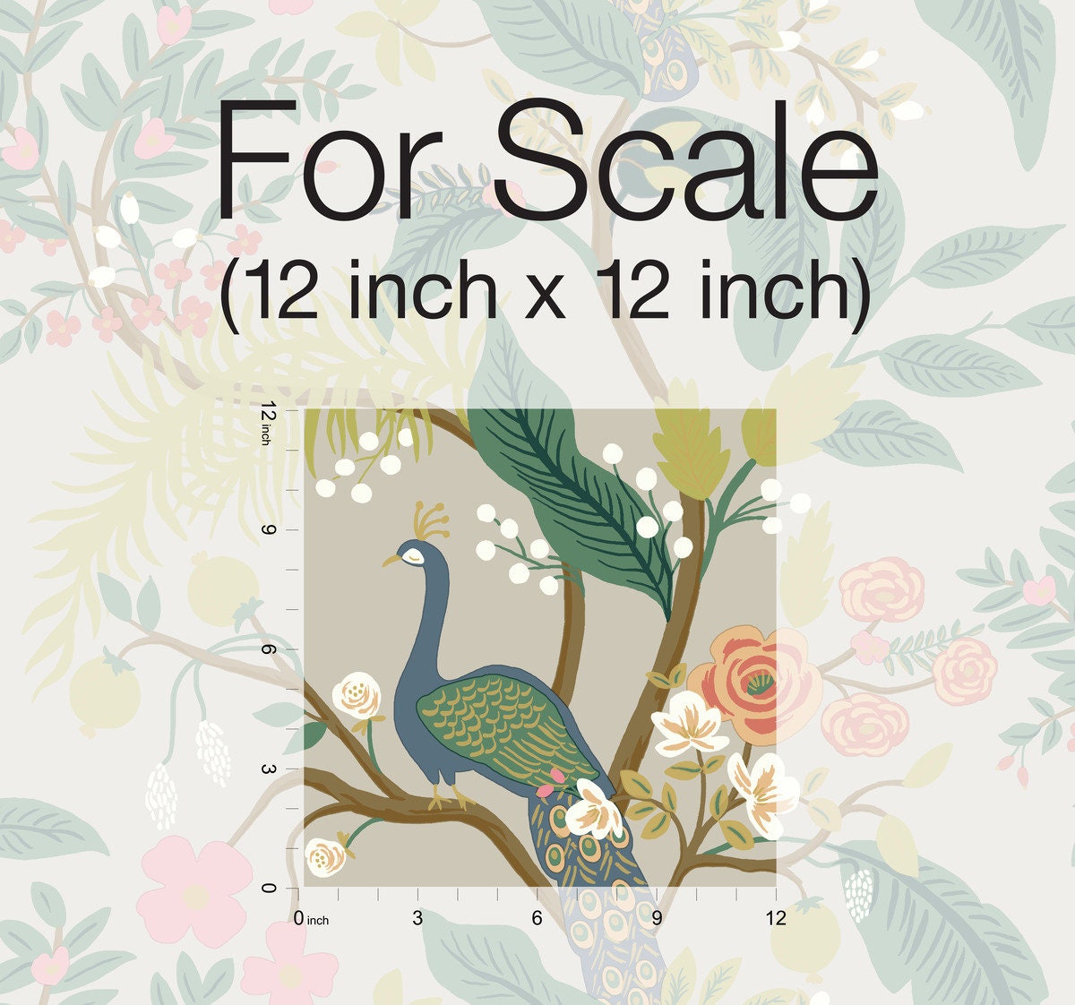 York Rifle Paper Co Linen Peacock Whimsical Wallpaper RI5171