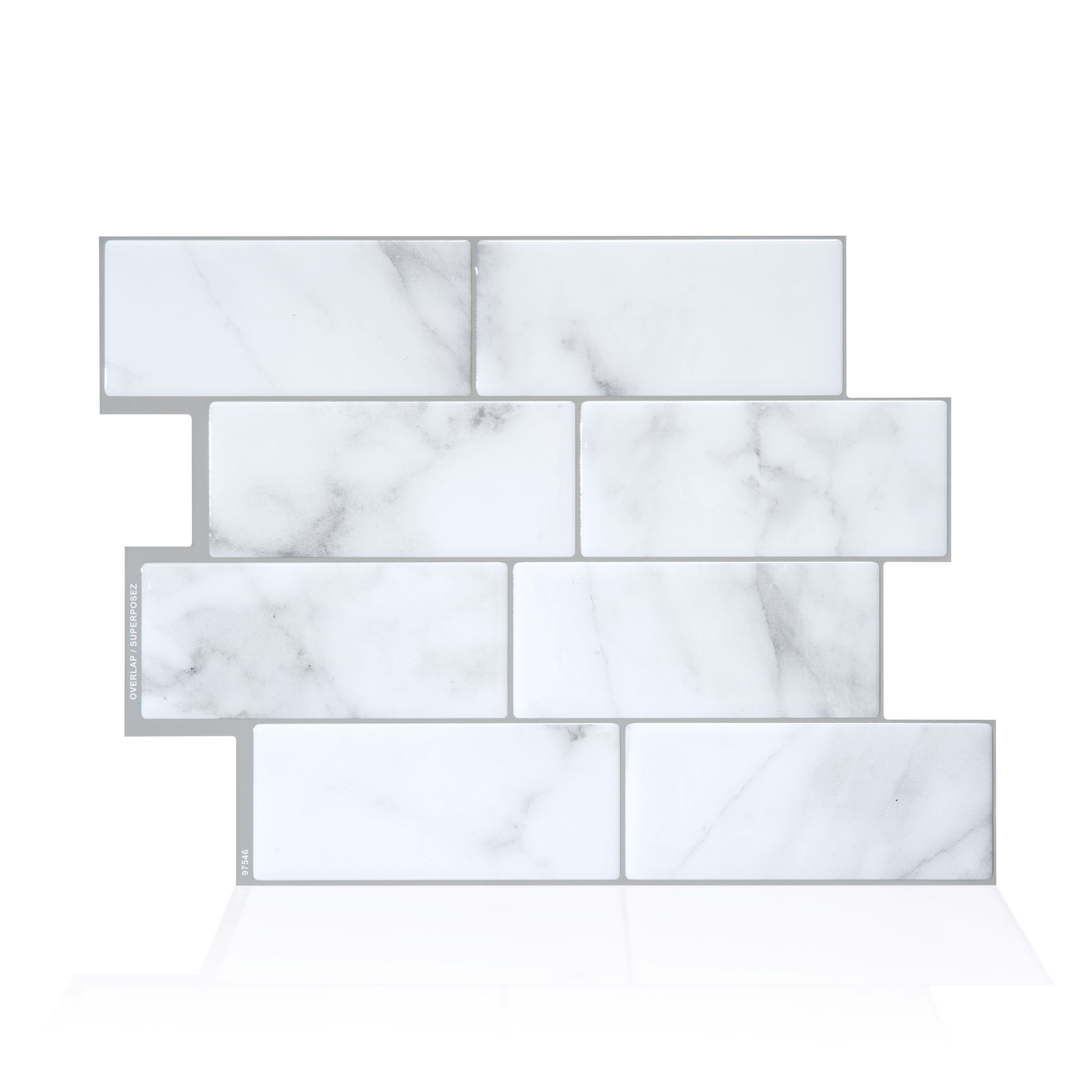 The Smart Tiles Smart Tiles Metro Carrera 11.56 in. X 8.38 in. Peel and  Stick Backsplash for Kitchen, Bathroom, Wall Tile 4-pack