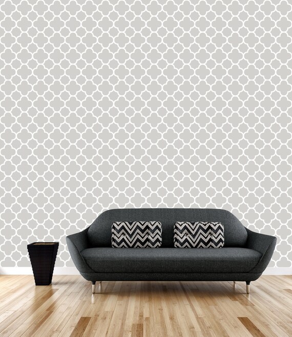 Grey Quatrefoil Wallpaper