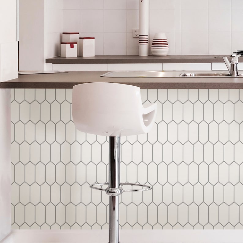 Rhombus White Picket Fence Peel and Stick Backsplash NH3972 Etsy UK