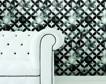 Paul Brent Black Moroccan Tile Peel and Stick Wallpaper RMK11353RL