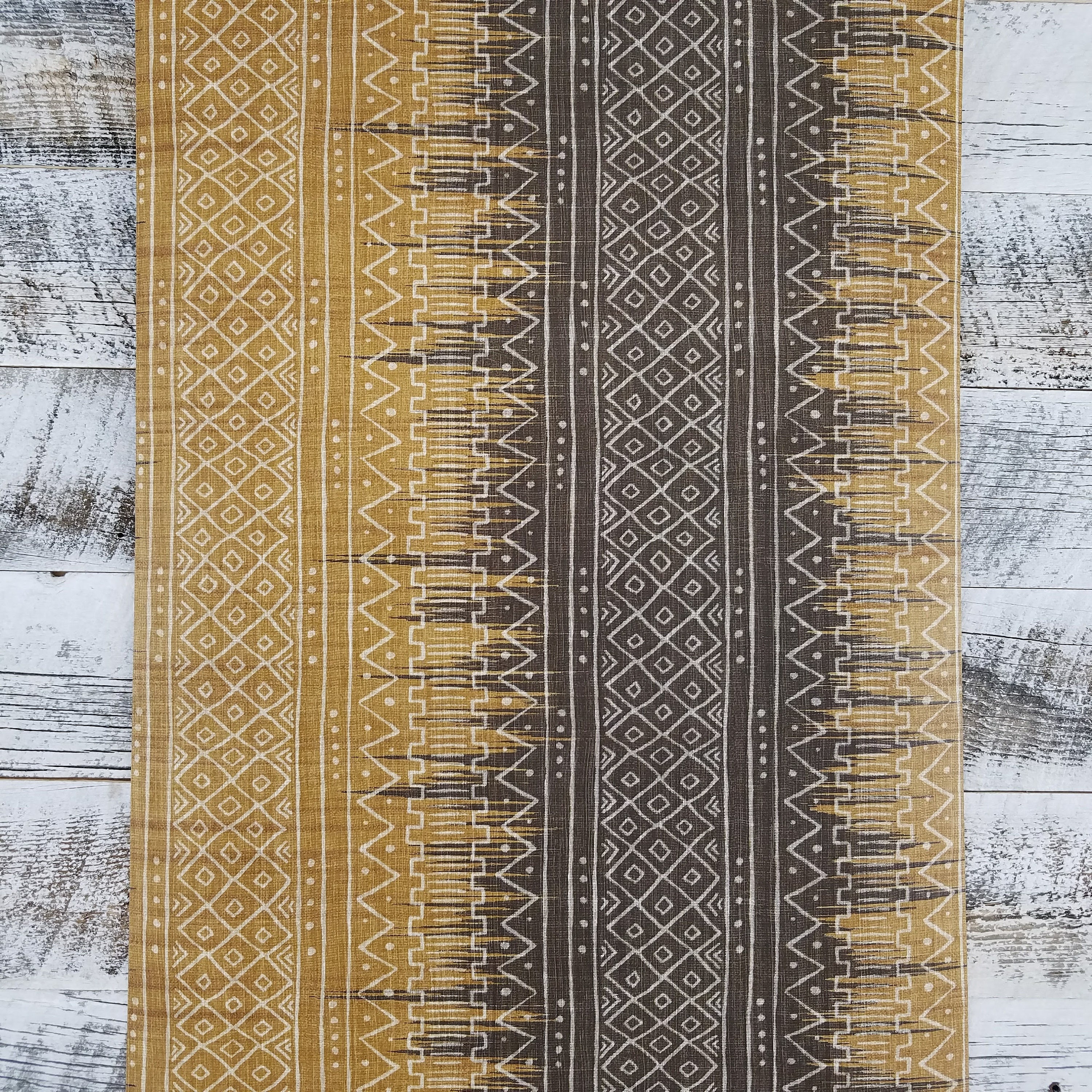 Global Style Navajo Diamond Aztec Mud cloth Gray Blue Yellow Boho Wallpaper