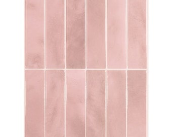 Morocco Rabat Modern Stack Pink Peel and Stick Tile Backsplash SM1237