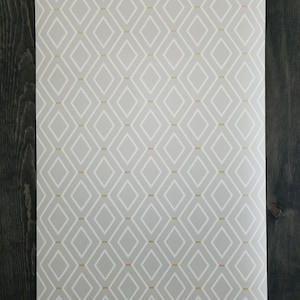 York Waverly Classic Diamond Duo Grau Weiß Gold Harlekin Geometrische Tapete WC7582