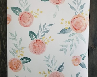 York Wallcoverings Magnolia Aquarell Artful Roses Farmhouse Floral Wallpaper Joanna Gaines MK1126